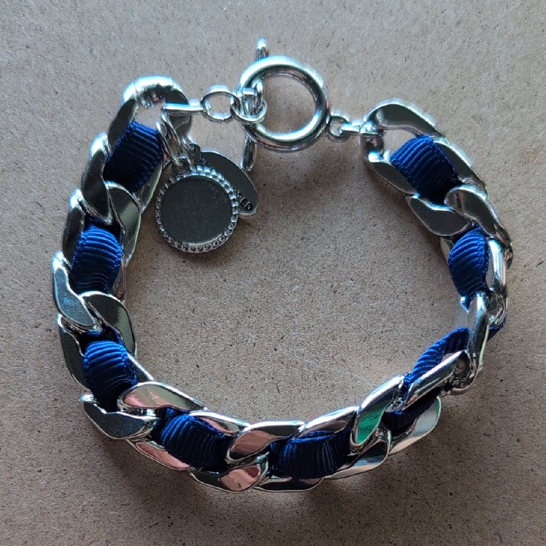 Silver And Blue Chain Bracelet 19$